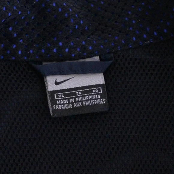 VTG Nike Y2K Navy  Blue Gray Tag Zip Up Fishnet Lined Running Windbreaker Jacket - Picture 5 of 12